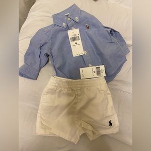 NWT Ralph Lauren infant shirt and shorts